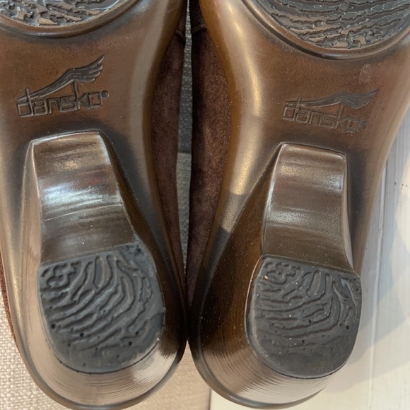 DANSKO Brown Leather Suede Slip on Heels/Clogs - Picture 8 of 10